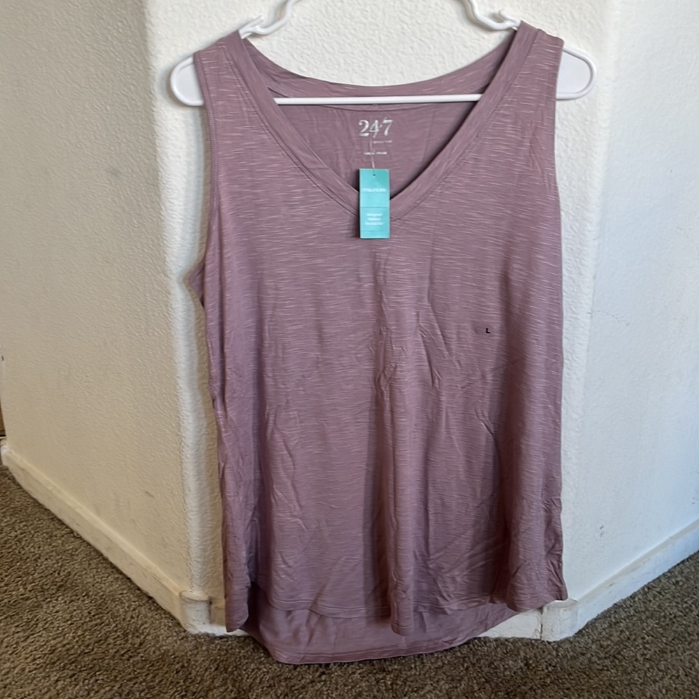 NWT 24/7 by Maurices Purple Short Sleeve Blouse